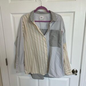 BDG Gray and White Striped Shirt